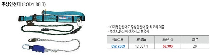 안전벨트 전신하네스 보조로프 1.3M 쇼바형 작업용안전벨트 전기주상안전대 고소작업안전벨트 추락방지대