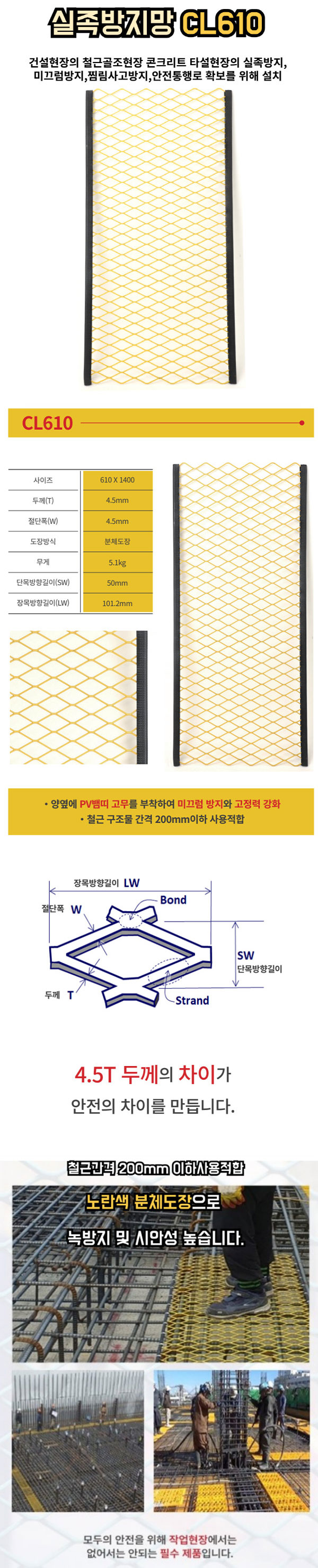 실족방지망 4.5T 방진망 미끄럼방지발판 낙하물방지망