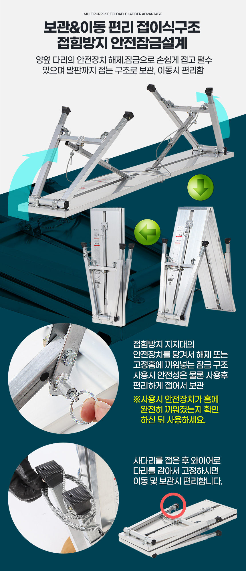 마켓다인 접이식 도배 작업발판 안전발판 우마발판일자사다리