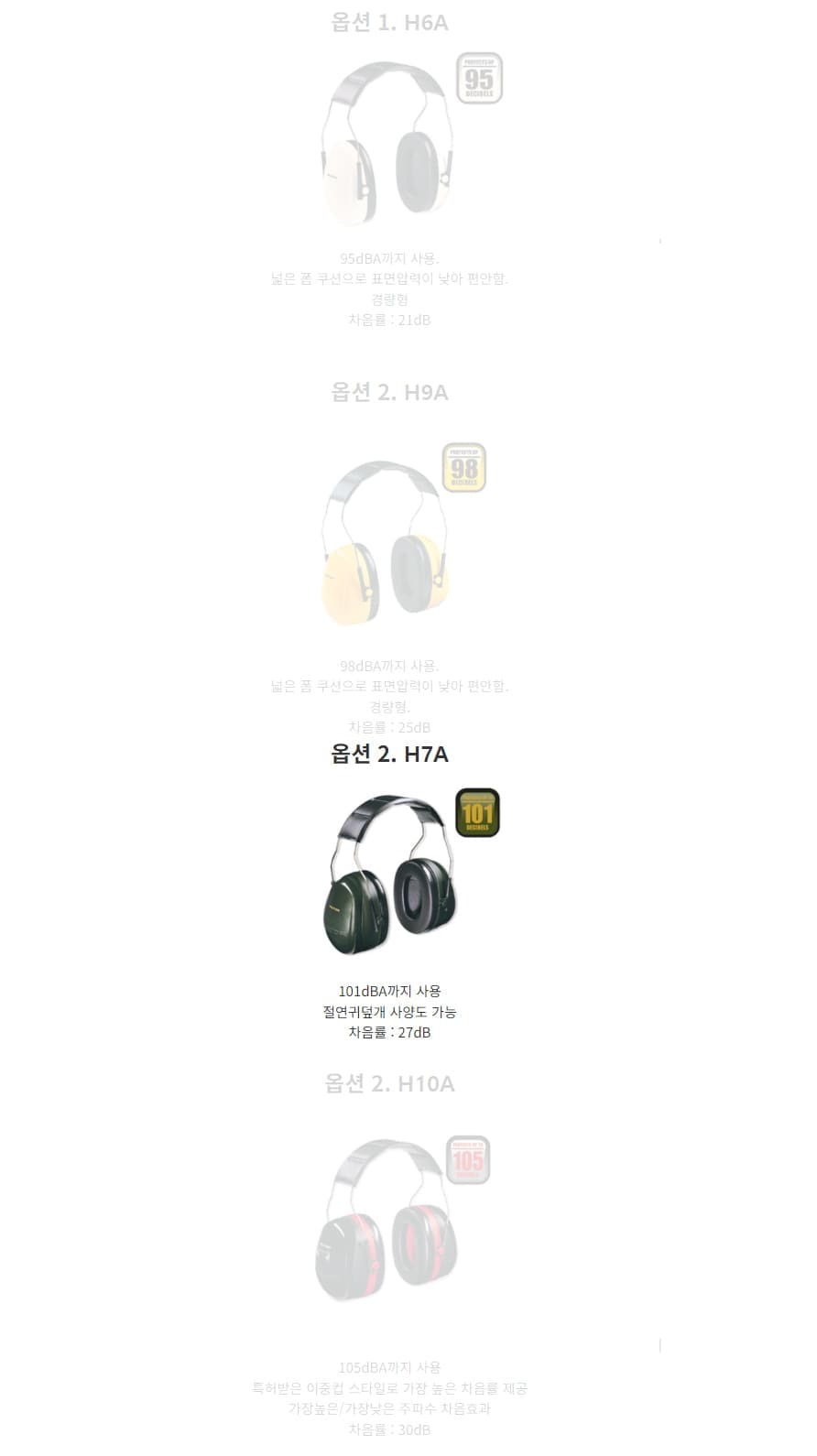 3M 방음 헤드셋 이어플러그 청력 보호 27db 귀덮개